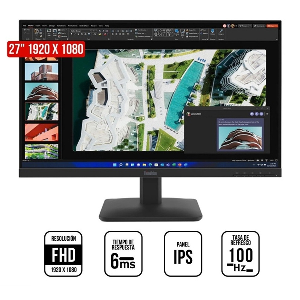 MONITOR LENOVO THINKVISION S27-4E, 27' WLED FHD IPS, 100HZ, 4MS - 1