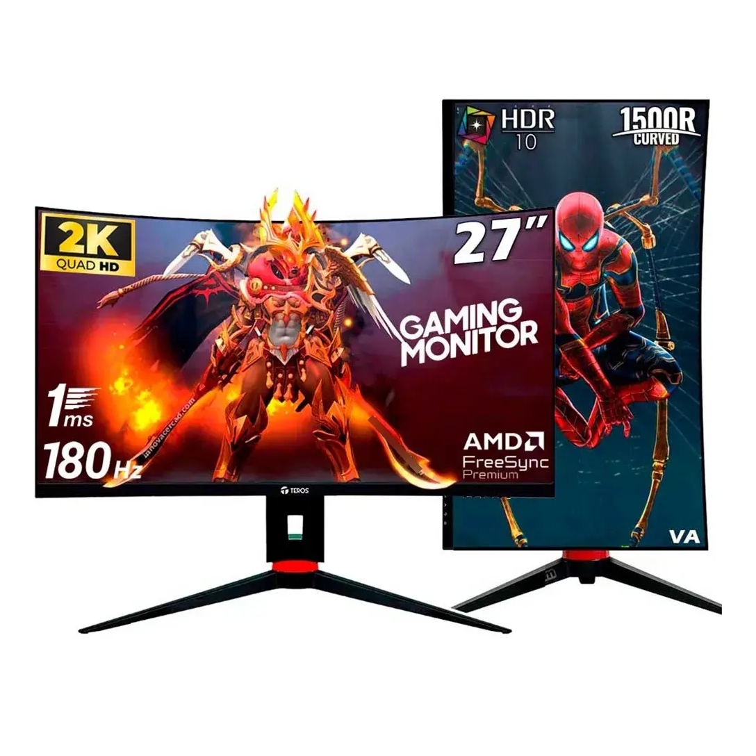 MONITOR TEROS GAMING TE-2767G, 27' CURVO QHD VA 2K, 180HZ, 1MS, PIVOTE - 1
