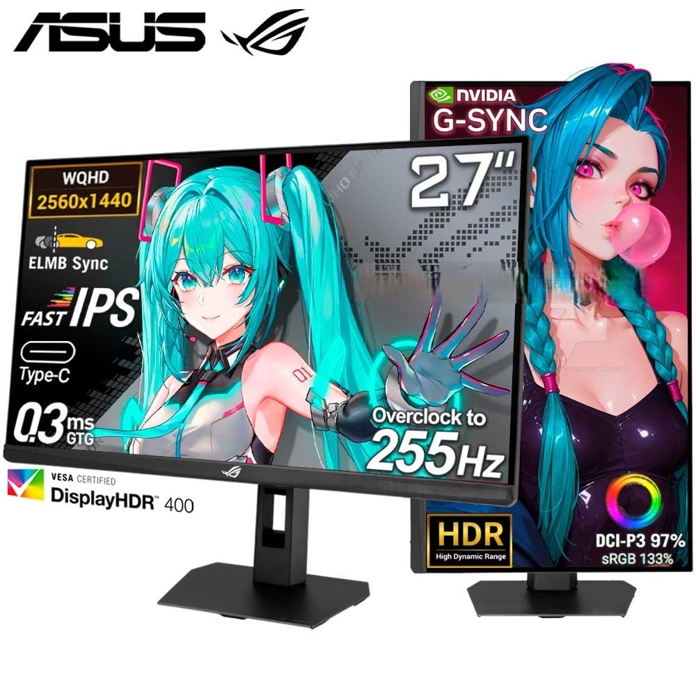 MONITOR ASUS ROG STRIX XG27ACMES, 27' QHD HDR 2K, 255HZ, 0,3MS, PIVOTE - 1