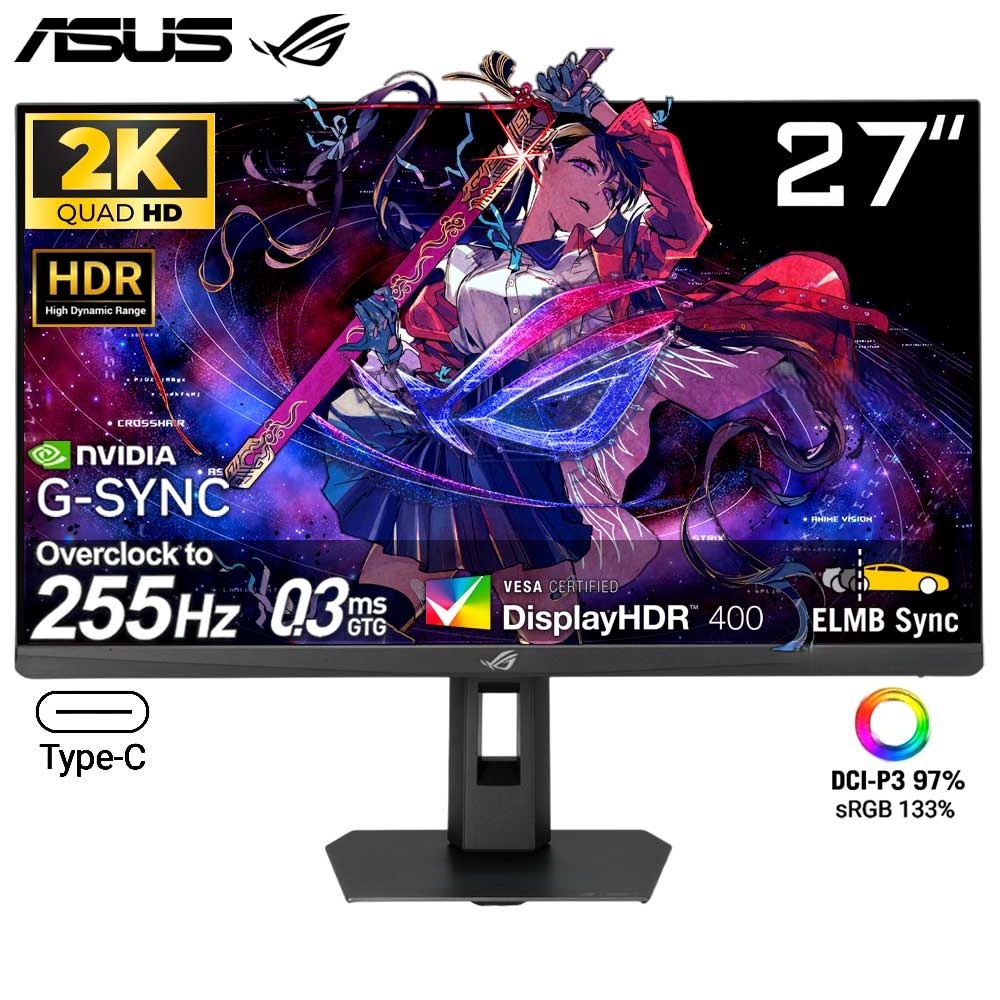 MONITOR ASUS ROG STRIX XG27ACMES, 27' QHD HDR 2K, 255HZ, 0,3MS, PIVOTE - 4