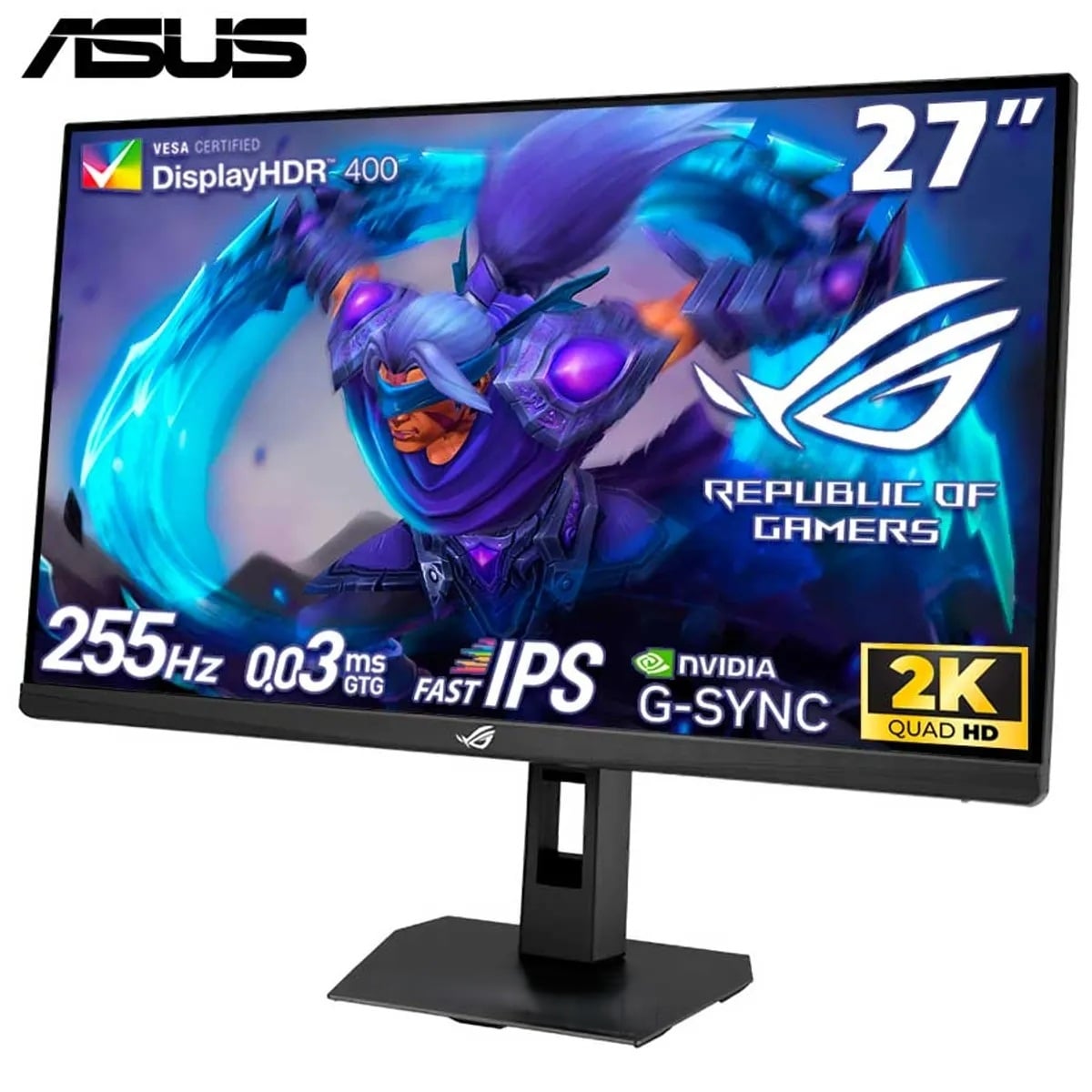 MONITOR ASUS ROG STRIX XG27ACMES, 27' QHD HDR 2K, 255HZ, 0,3MS, PIVOTE - 5