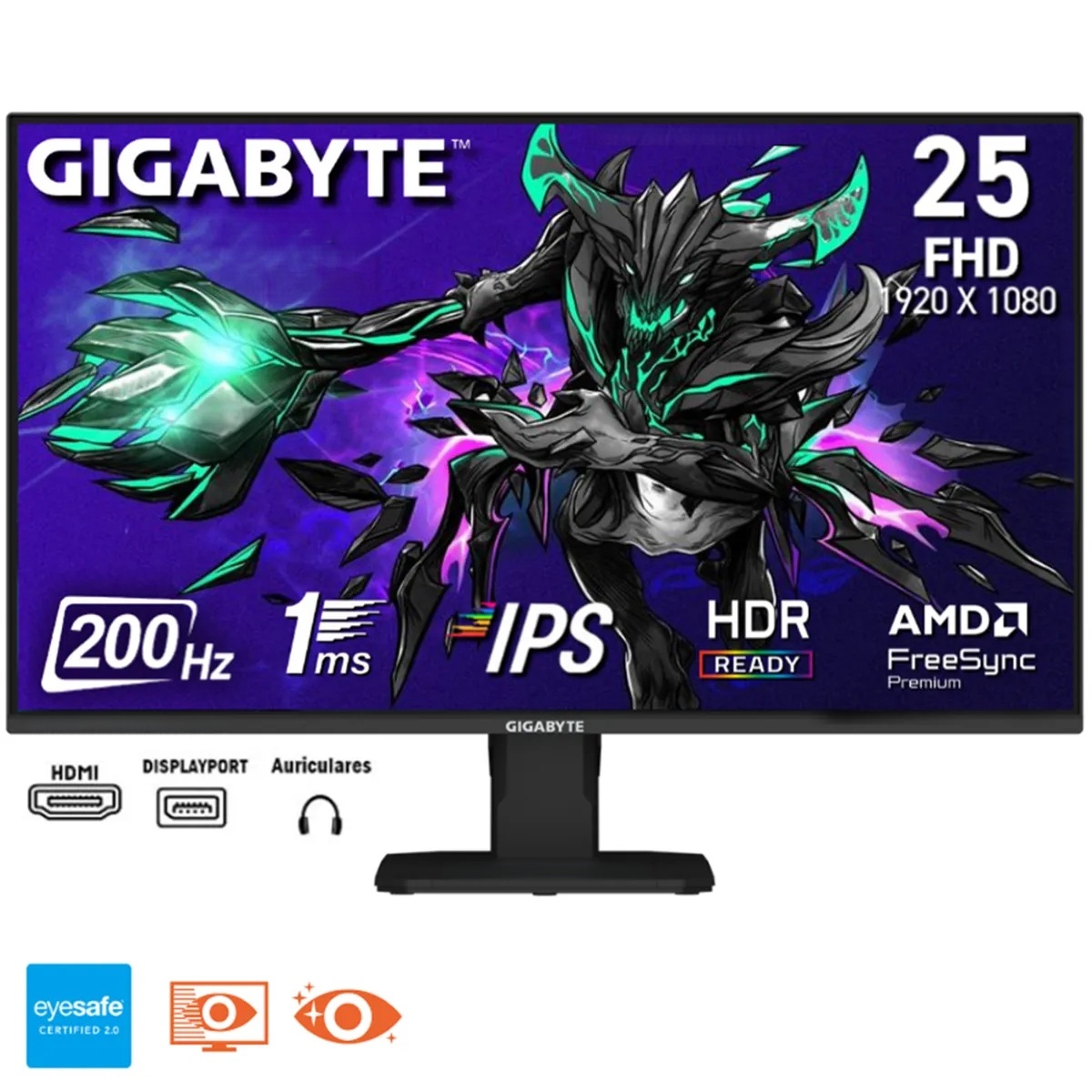 MONITOR GIGABYTE GS25F2, 25' FHD IPS, 200HZ, 1MS, PARLANTE - 1