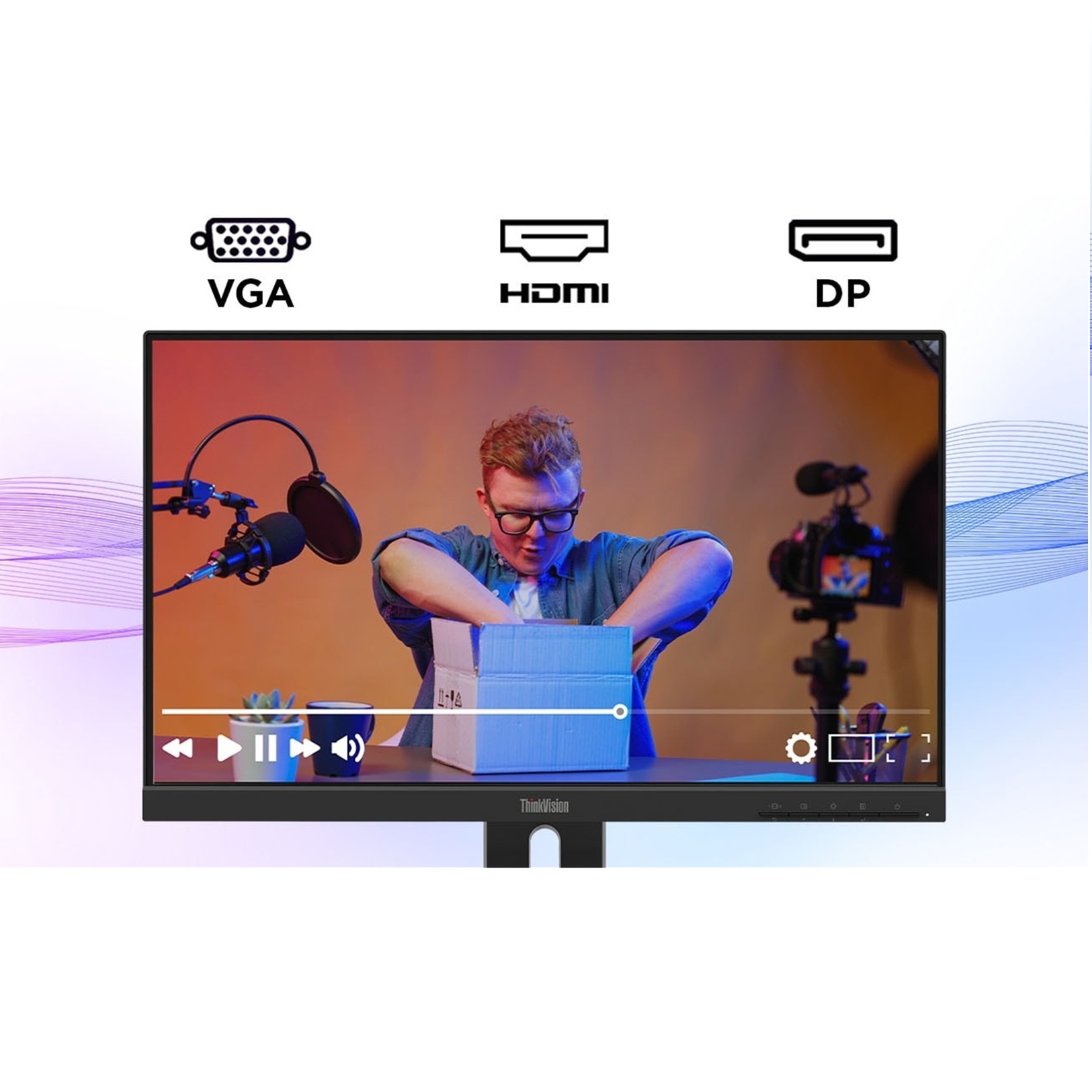 MONITOR LENOVO THINKVISION E22-40, 22' WLED IPS, 100HZ, 4MS, PIVOTE, PARLANTE - 4