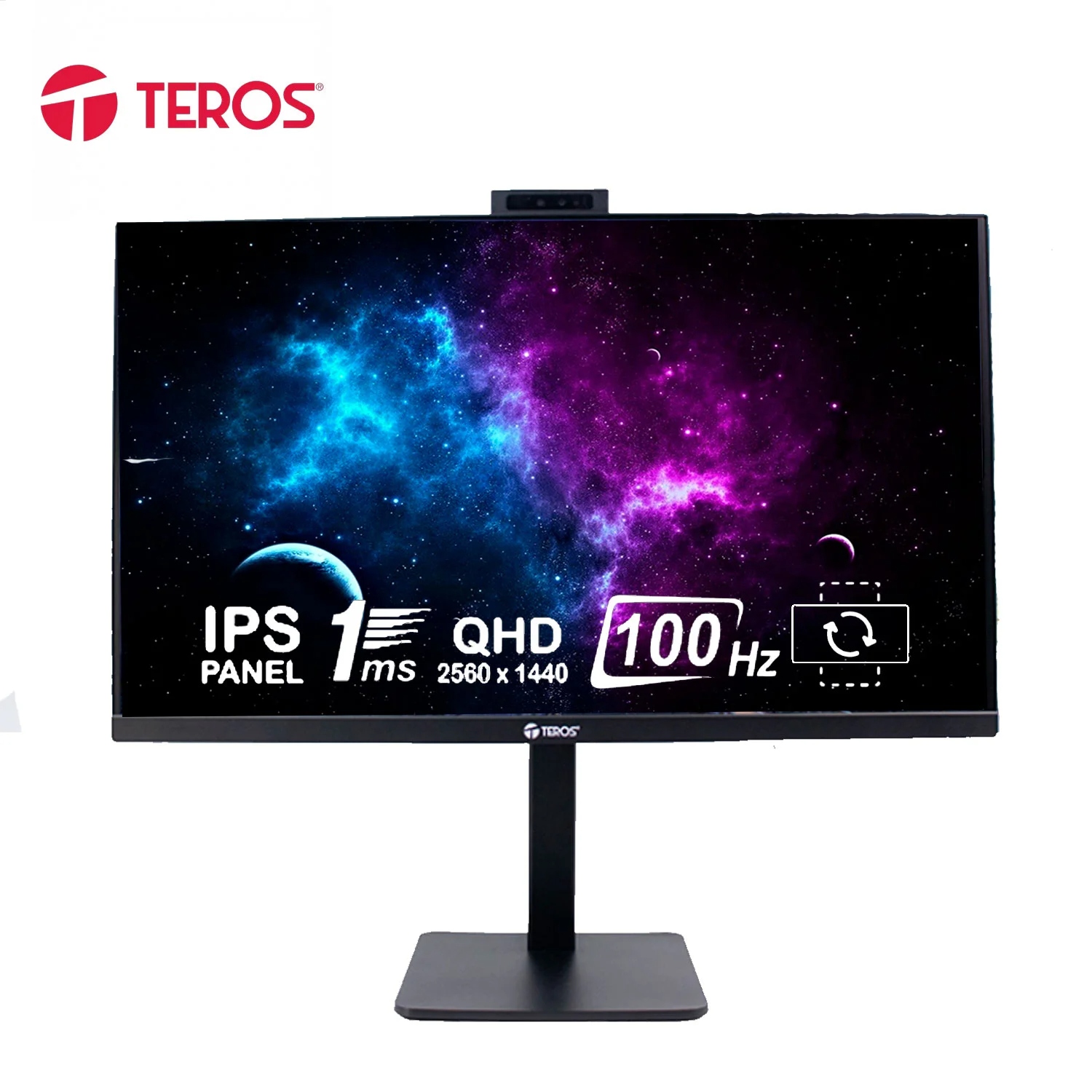 MONITOR TEROS TE-2416CS, 24' QHD IPS, 100HZ, 1MS, PIVOTE, CÁMARA WEB, PARLANTE - 3