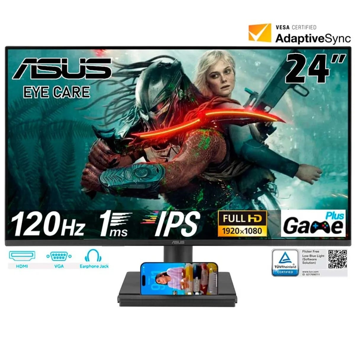 MONITOR ASUS GAMING VA249HG, 24' FHD IPS, 120HZ, 1MS - 1