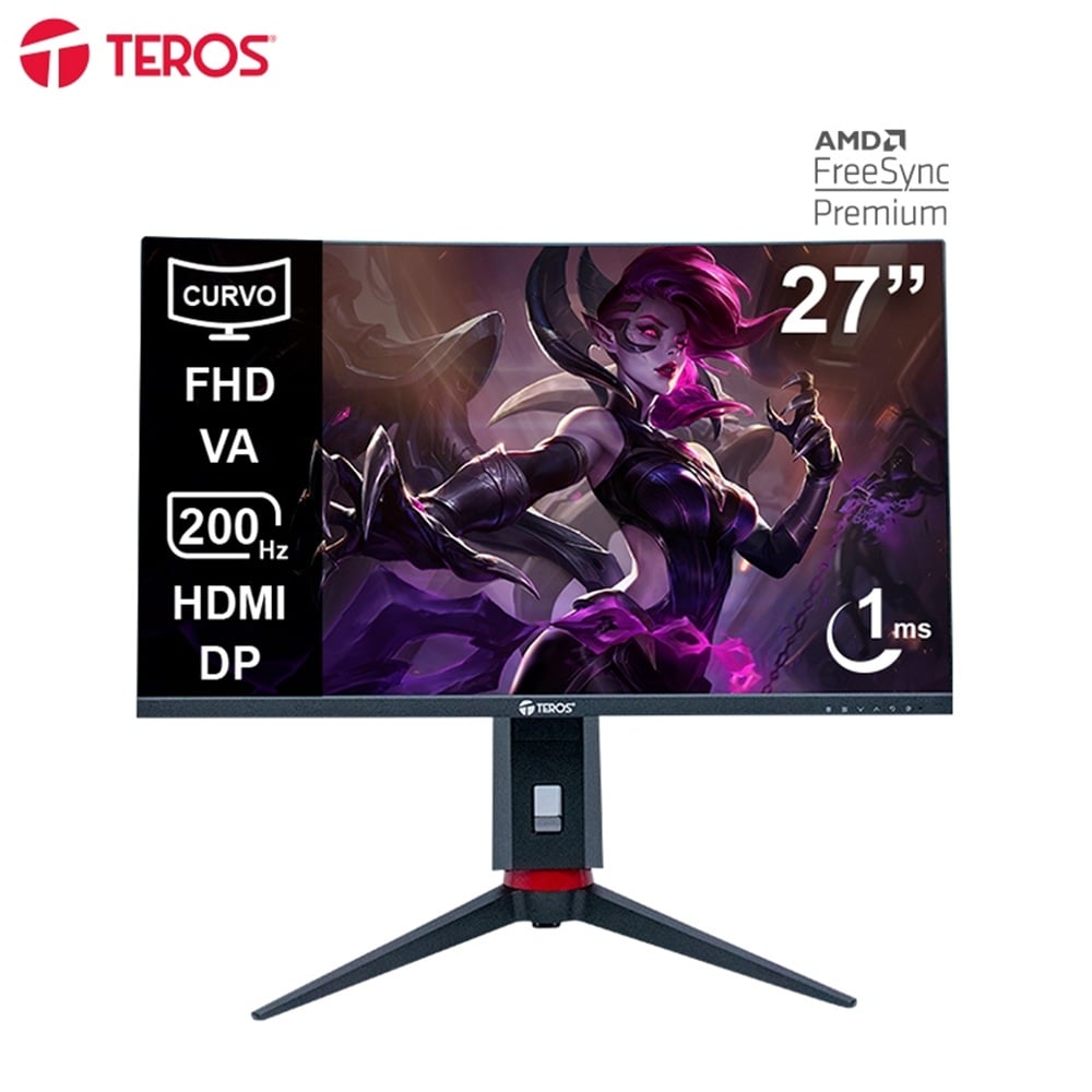 MONITOR TEROS GAMING TE-2788G, 27' CURVO FHD VA, 200HZ, 1MS - 3