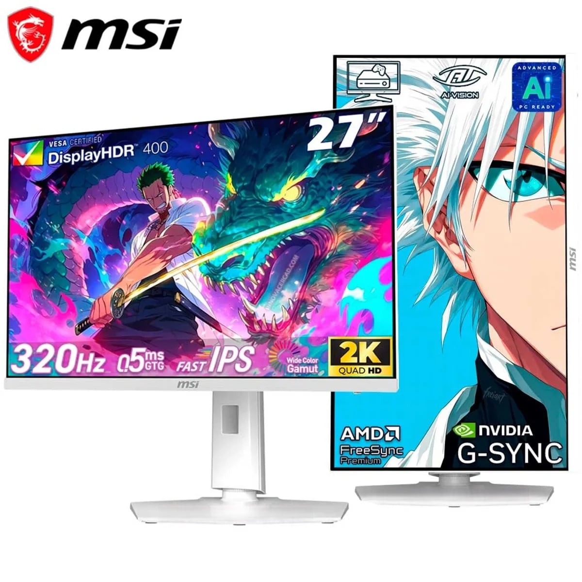 MONITOR MSI GAMING MAG 274QRFW X32, 27' WQHD 2K, 320HZ, 0,5MS, PIVOTE - 1