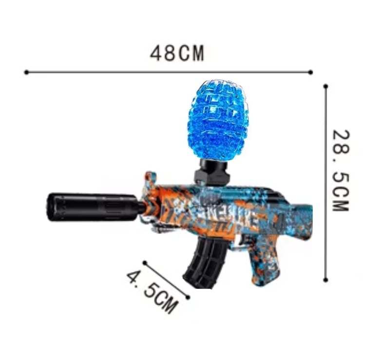 JUGUETE PISTOLA HIDROGEL AK CON LANZA HUMO Y LUZ LED AZUL - 3
