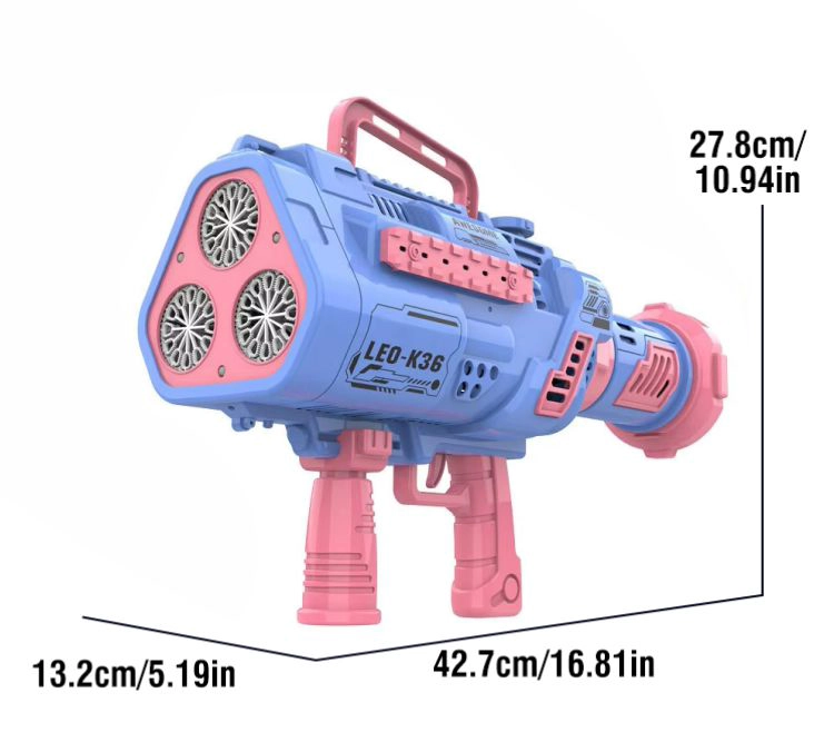 PISTOLA LANZA BURBUJAS AUTOMÁTICA BAZOOKA CON LUCES MULTICOLOR - 2