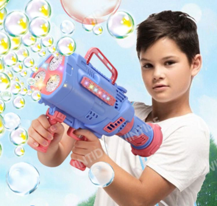 PISTOLA LANZA BURBUJAS AUTOMÁTICA BAZOOKA CON LUCES MULTICOLOR - 3