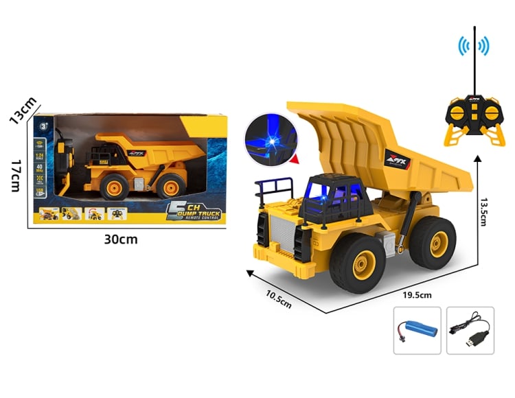 RC DUMP TRUCK CAMIÓN VOLQUETE CON CONTROL REMOTO A ESCALA 1:24 - 2