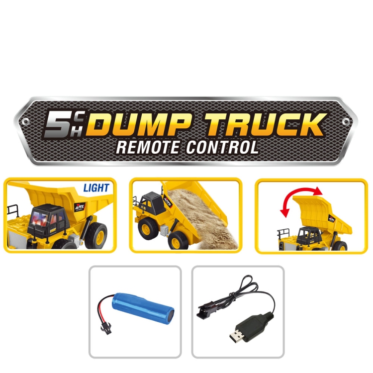 RC DUMP TRUCK CAMIÓN VOLQUETE CON CONTROL REMOTO A ESCALA 1:24 - 3