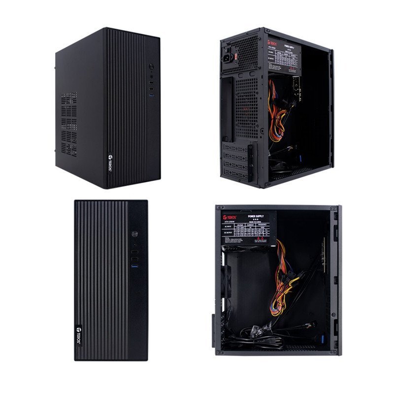 CASE TEROS TE-1035S MINI TOWER ATX 250W USB 3.0 2.0 AUDIO HD NEGRO - 1