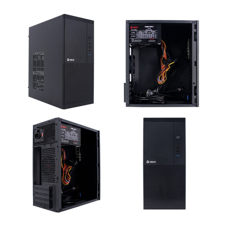 CASE TEROS TE-1033S MINI TOWER ATX 250W USB 3.0 2.0 AUDIO HD NEGRO - 1