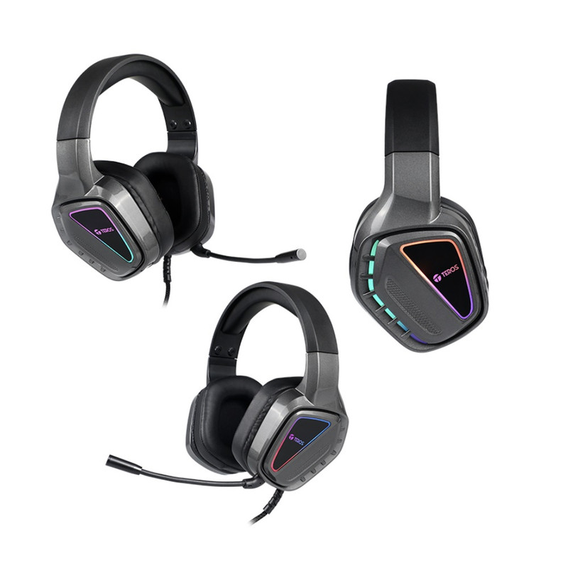 AURICULARES GAMING TEROS TE-8171N TE8171N ESTÉREO MICRÓFONO LUCES RGB - 1