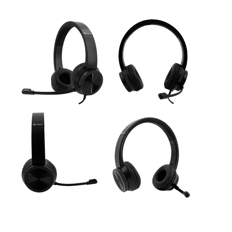 AUDIFONOS TEROS TE-8037N TE8037N HEADSET USB NEGRO - 2