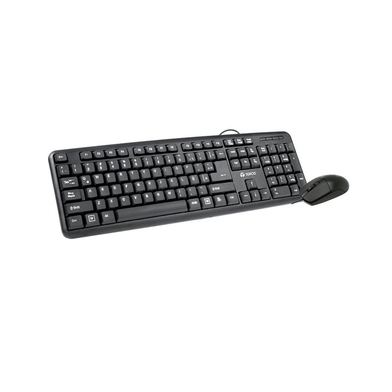 KIT TECLADO Y MOUSE TEROS TE4062N TE-4062N USB NEGRO ESPAÑOL ÓPTICO - 1