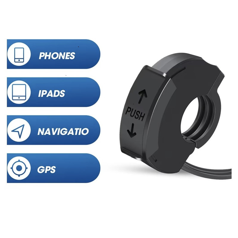 CARGADOR PARA MOTO TIPO C Y USB QC - 12V 48W PD - ACOPLABLE DE TIMON - 3
