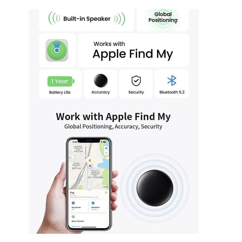 COLLAR CON AIRTAG GPS INCLUIDO GATO BLUETOOTH IOS NEGRO - 3