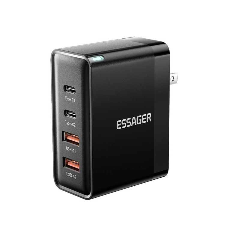 CARGADOR ESSAGER 100W GAN USB TIPOC QC CARGA RÁPIDA 4,0 IOS ANDROID US - 1