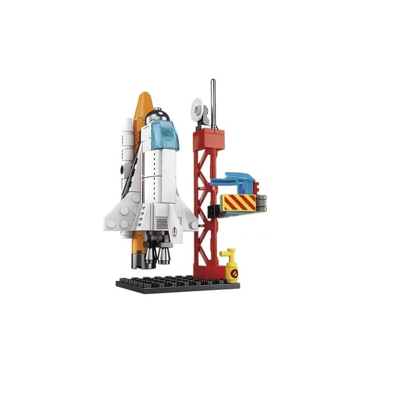 BLOQUES CENTRO LANZAMIENTO LANDER LUNAR 107 PIEZAS NARANJA - 1