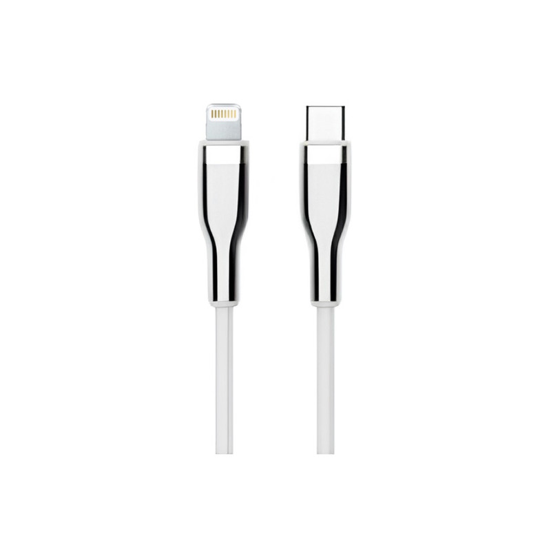 CABLE TIPO C A LIGHTNING TEROS TE-70212W BLANCO Y PLATEADO 2 METROS - 1