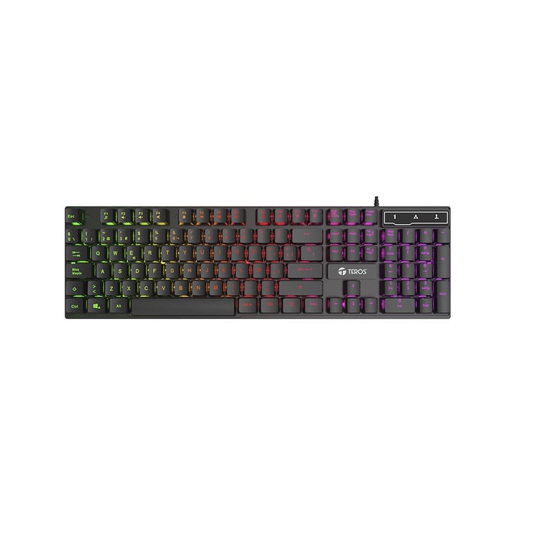 TECLADO GAMER TEROS TE-4072G RGB USB NEGRO - 1