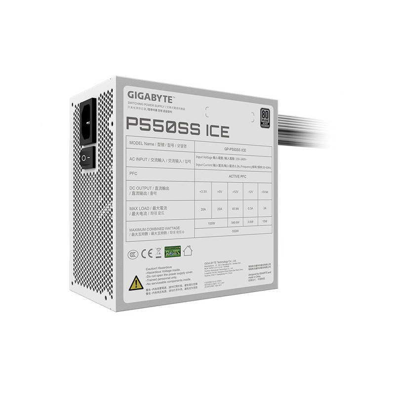 FUENTE PODER GIGABYTE P550SS ICE 550W 80 PLUS SILVER FORMATO ATX ICE - 3