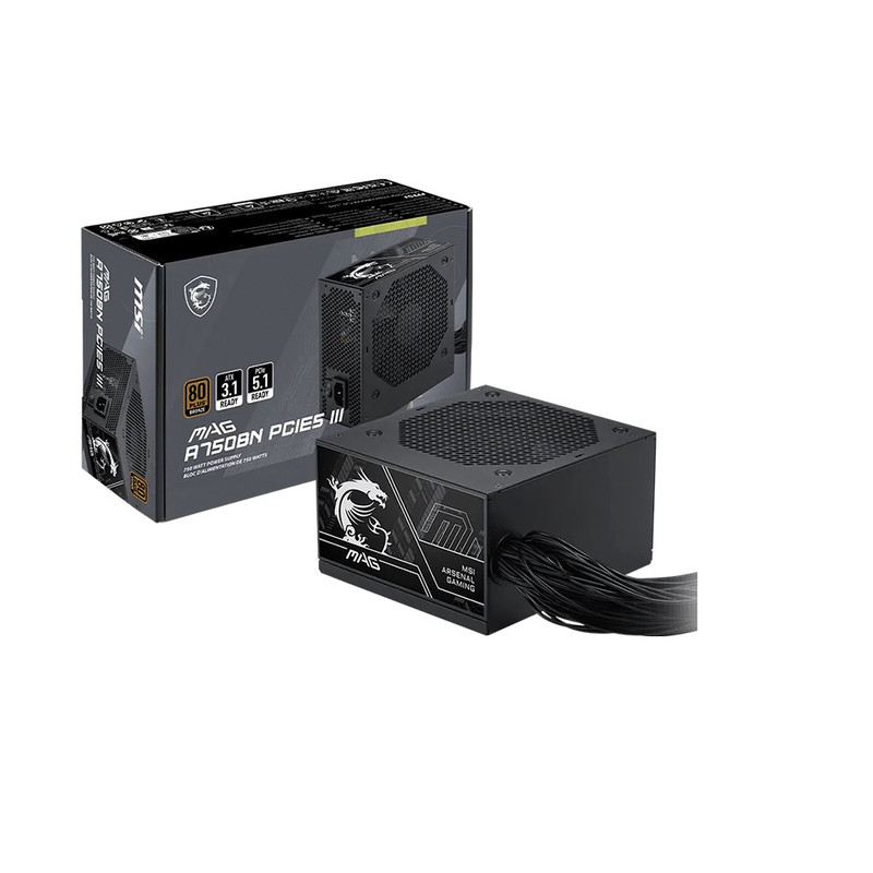 FUENTE DE ALIMENTACION MSI MAG A750BN PCIE5 III 750W 80 PLUS BRONZE FORMATO ATX NEGRO - 2