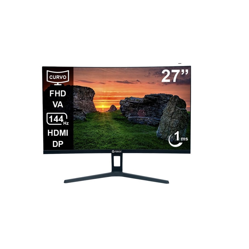 MONITOR CURVO TEROS TE-2734S 27 PULG FHD VA 144HZ 1MS HDMI DP AUDIO OUT - 1