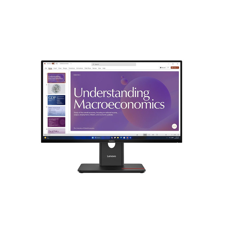 MONITOR LENOVO THINKVISION T24D-40 23.8 PULG 1920X1080 WLED IPS HDMI DP RJ-45 RAVEN BLACK - 1