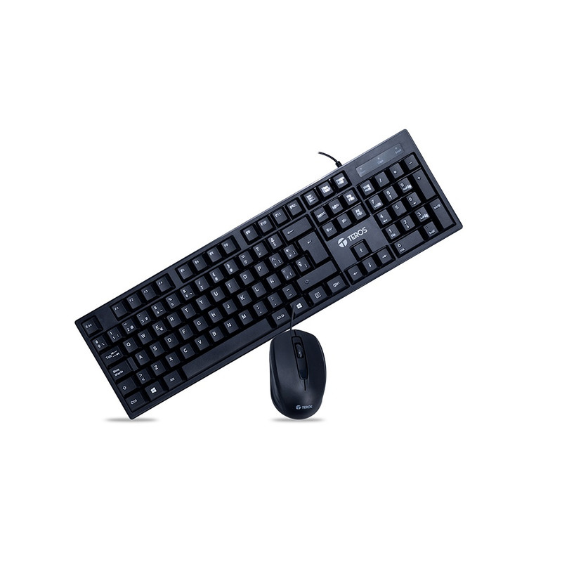 KIT TECLADO Y MOUSE TEROS TE-5015S USB NEGRO - 1