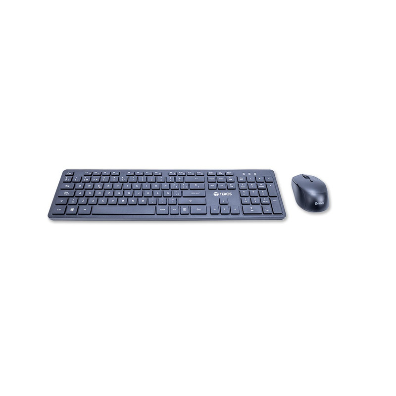 KIT TECLADO Y MOUSE TEROS TE-5013S INALAMBRICO NEGRO - 1