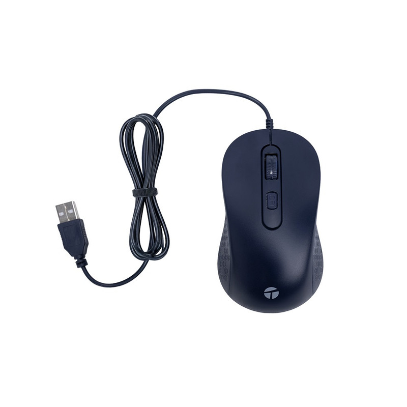 MOUSE TEROS TE-1243S 2000 DPI USB 4 BOTONES AZUL - 1