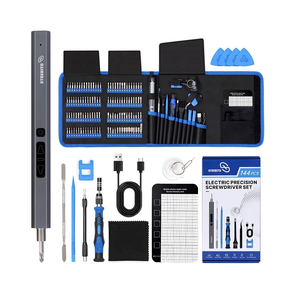 KIT DE HERRAMIENTAS STREBITO 144 EN 1 MINI-DESTORNILLADOR ELECTRICO DE PRECISIÓN - 1