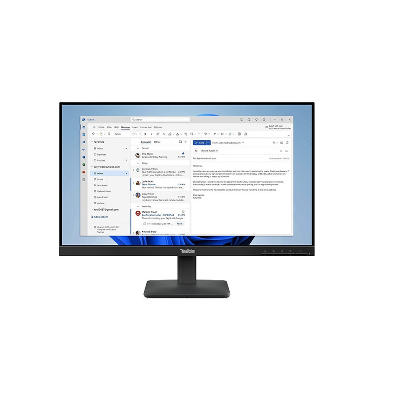 MONITOR LENOVO THINKVISION S24-4E 23.8 PULGADAS WLED FHD IPS HDMI VGA - 1