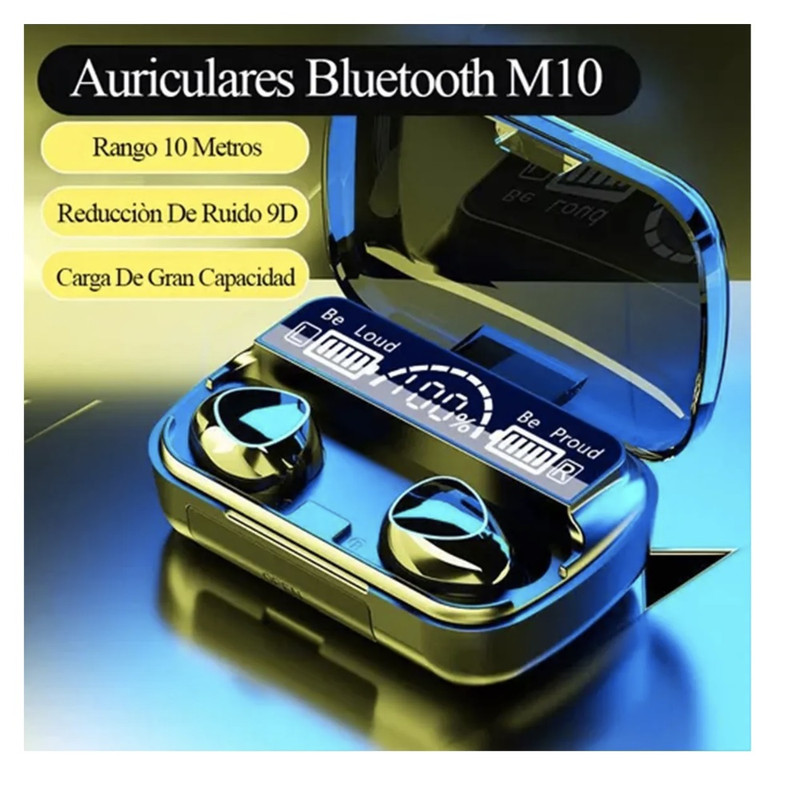 AUDÍFONOS INALAMBRICOS M10 TWS 150086 HEADSET BT 5.3 TACTIL NEGRO - 2