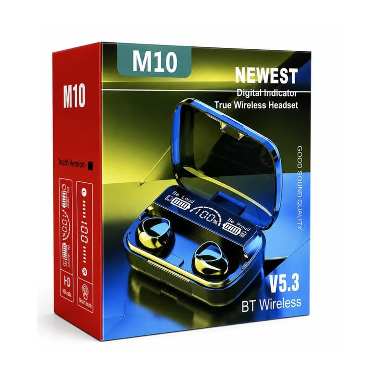 AUDÍFONOS INALAMBRICOS M10 TWS 150086 HEADSET BT 5.3 TACTIL NEGRO - 4