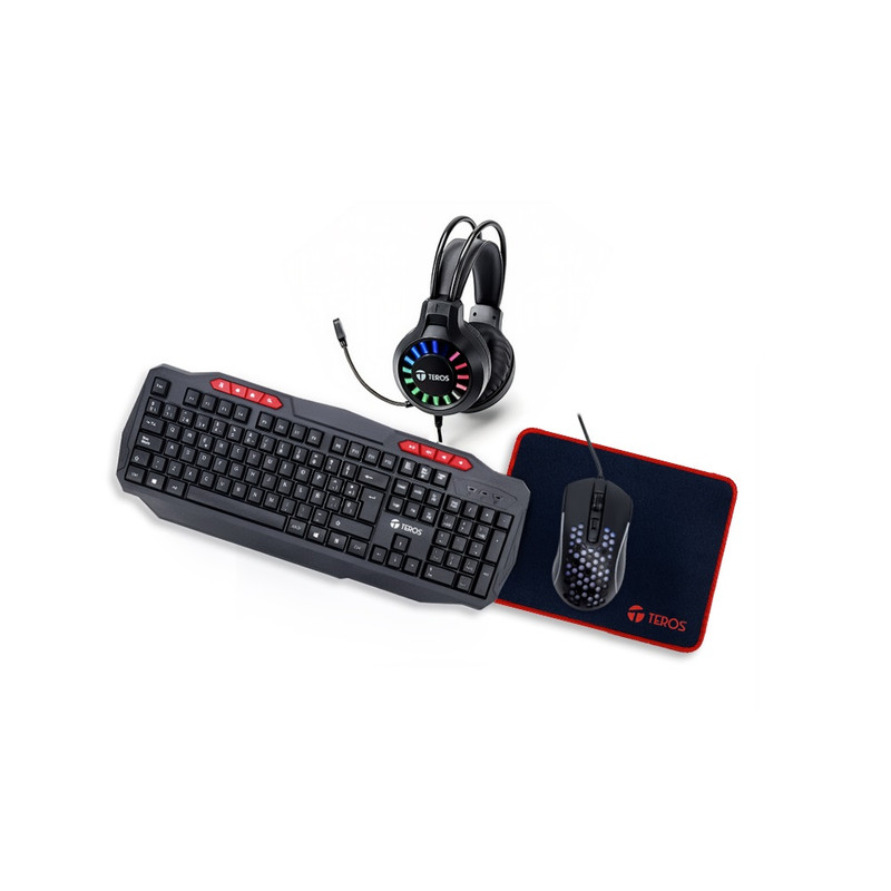 KIT TECLADO Y MOUSE TEROS TE-5019S TECLA COPILOT EN TECLADO NEGRO - 1