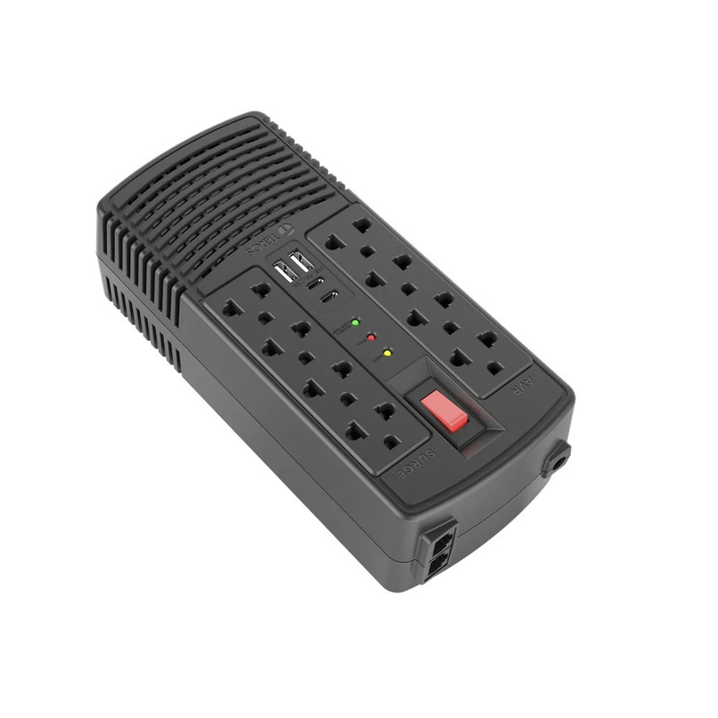 ESTABILIZADOR DE VOLTAJE TEROS TE-7182 AVR 1200VA 600W 184-276 VAC - 2