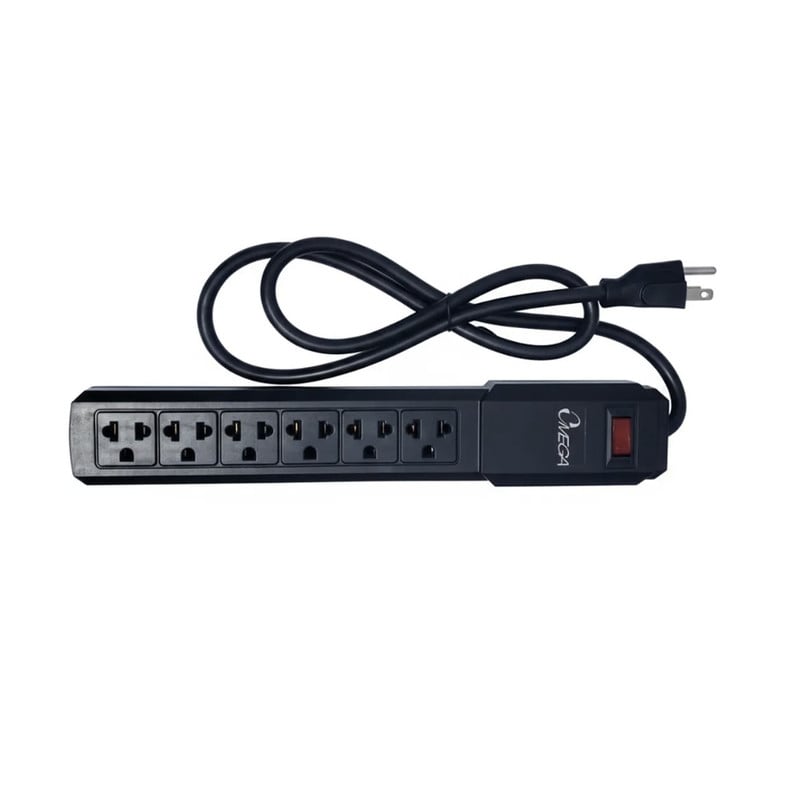 SUPRESOR PICO OMEGA 491124BK NEGRO 6 OUTLET 4 FEET 6 TOMAS - 1