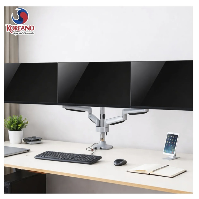 BRAZO TRIPLE KOREANO GMK53-36UW PARA MONITOR DE 17 A 32 PULGADAS - 2