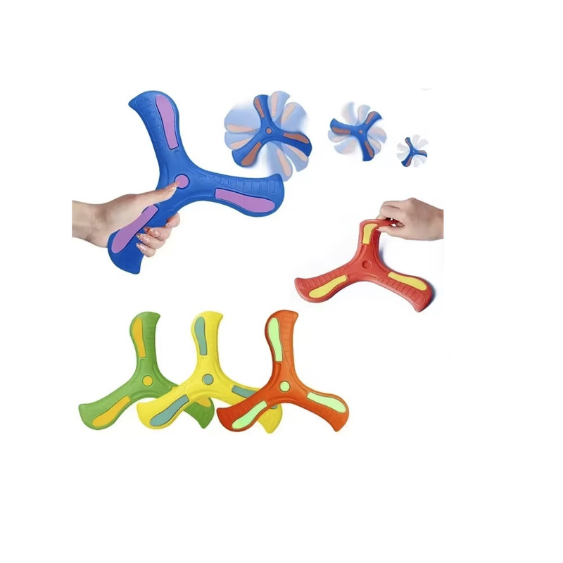 BOOMERANG SUAVE DE TRES HOJAS PARA NIÑOS JUGUETE DISCO VOLADOR PARA EXTERIOR COLOR ALEATORIO - 3