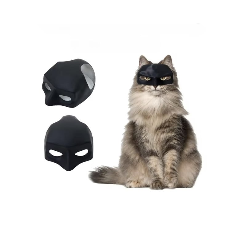 MASCARA PARA GATOS TALLA M PARA MASCOTAS HALLOWEEN NEGRO - 1