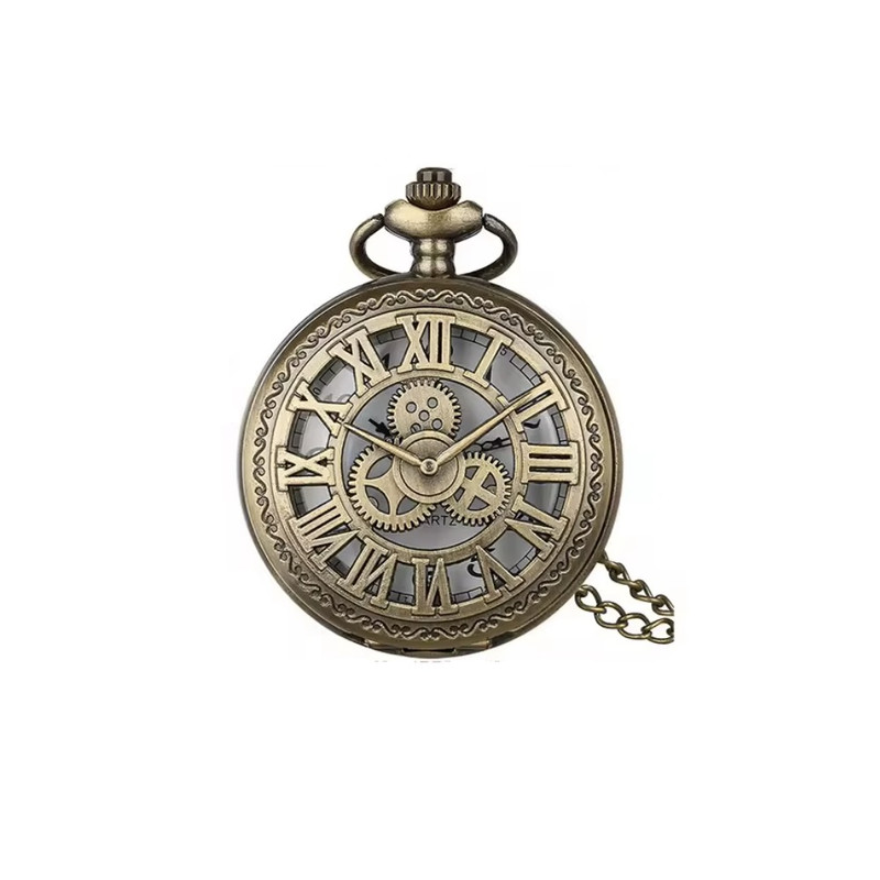 RELOJ DE BOLSILLO BRONCE STEAMPUNK ANTIGUO VINTAGE - 1