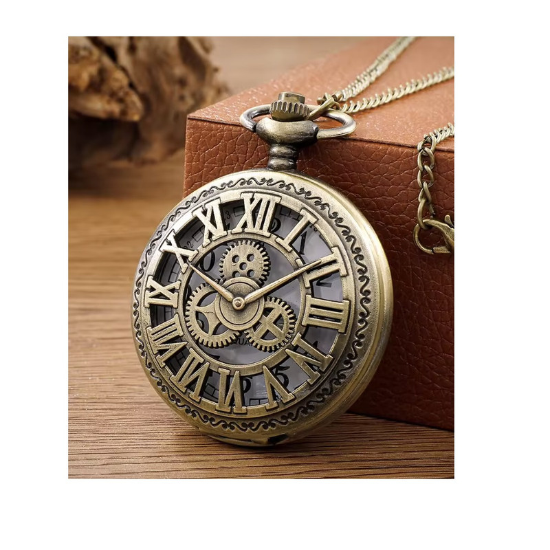 RELOJ DE BOLSILLO BRONCE STEAMPUNK ANTIGUO VINTAGE - 2