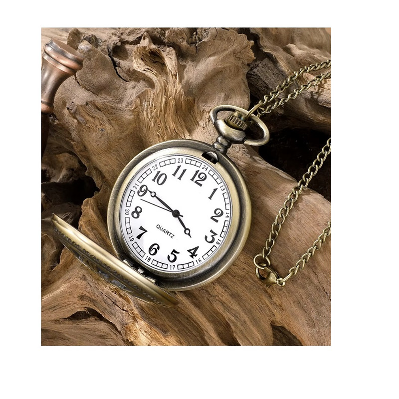 RELOJ DE BOLSILLO BRONCE STEAMPUNK ANTIGUO VINTAGE - 3