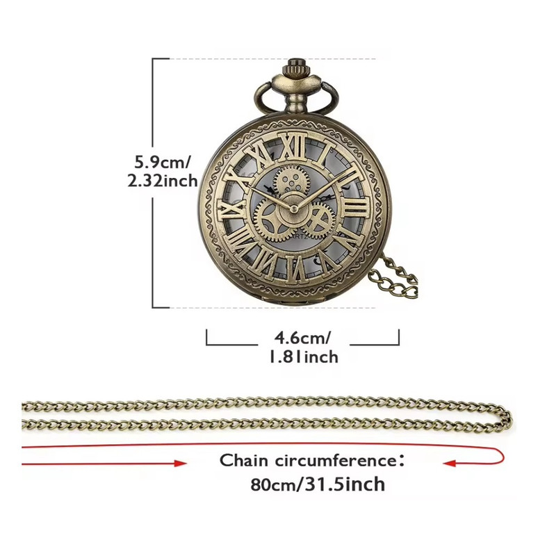 RELOJ DE BOLSILLO BRONCE STEAMPUNK ANTIGUO VINTAGE - 4