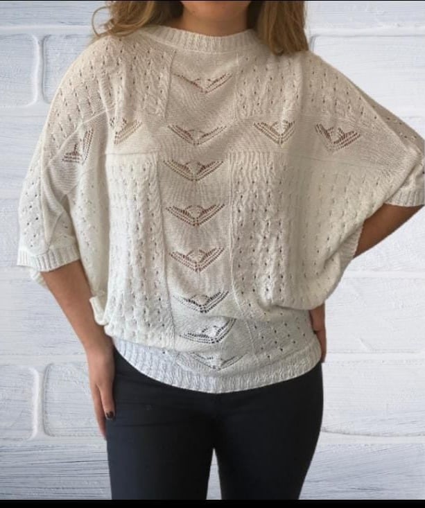 CHOMPA SIN MANGAS HILO MUJER MANDALAY KNITS BLANCO - 1