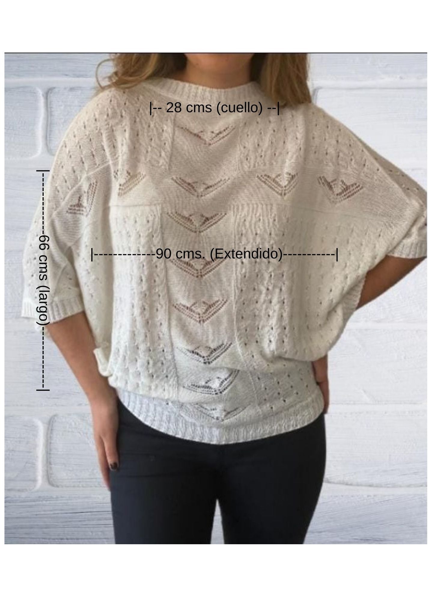 CHOMPA SIN MANGAS HILO MUJER MANDALAY KNITS BLANCO - 2